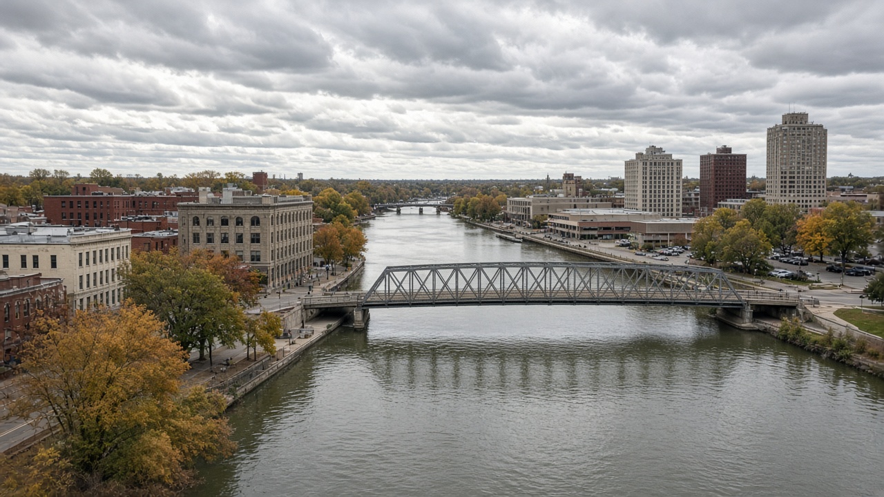 Both banks of the Saginaw in Bay City.