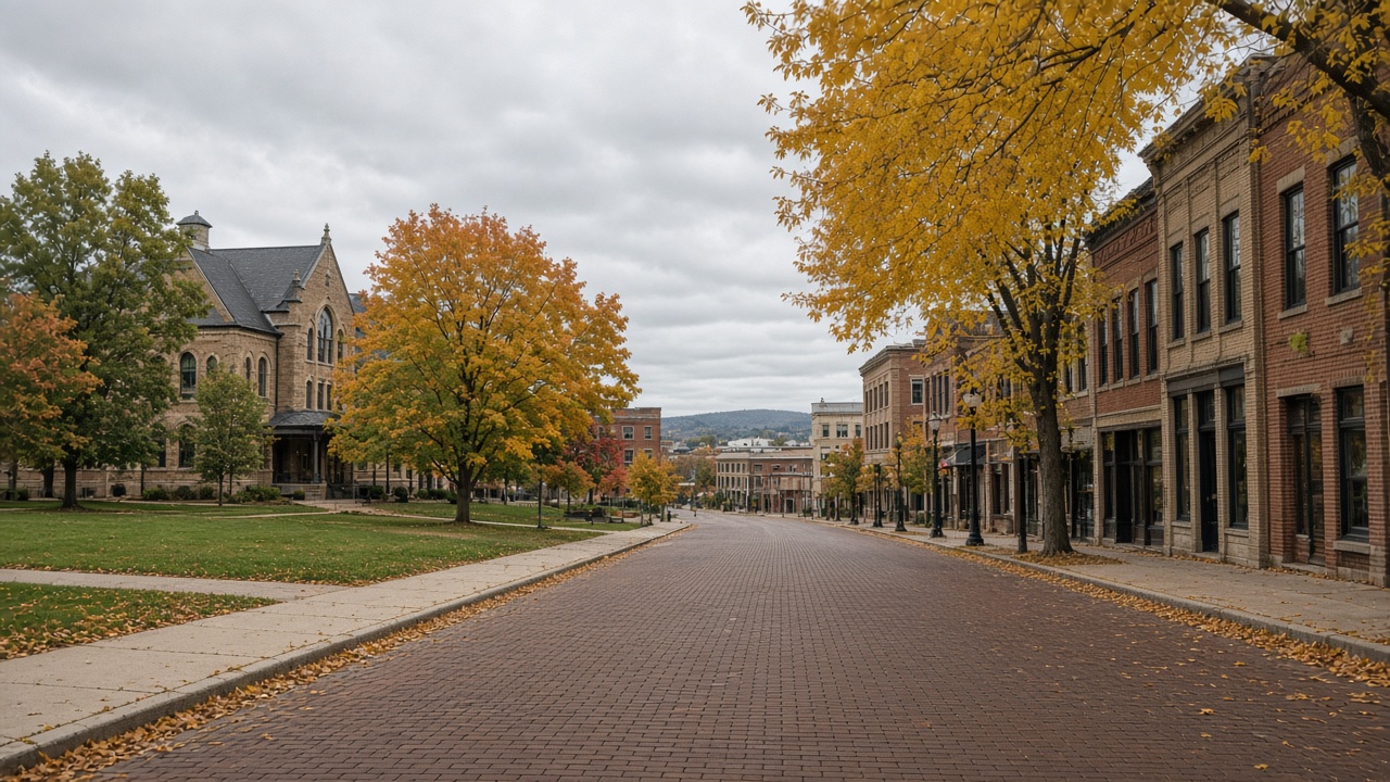 From campus to downtown in Kalamazoo.