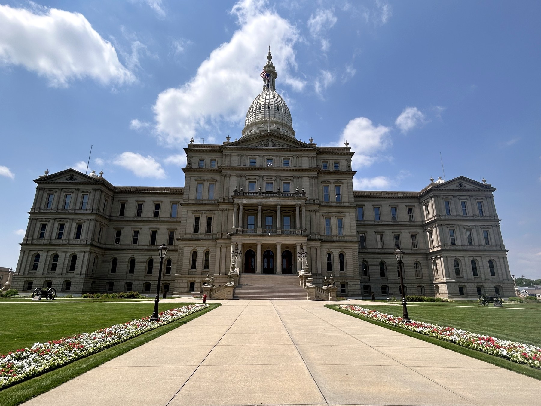 The capitol and the river trail in Lansing.