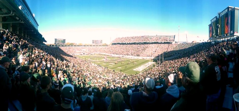 Spartan Stadium seating and field in East Lansing.