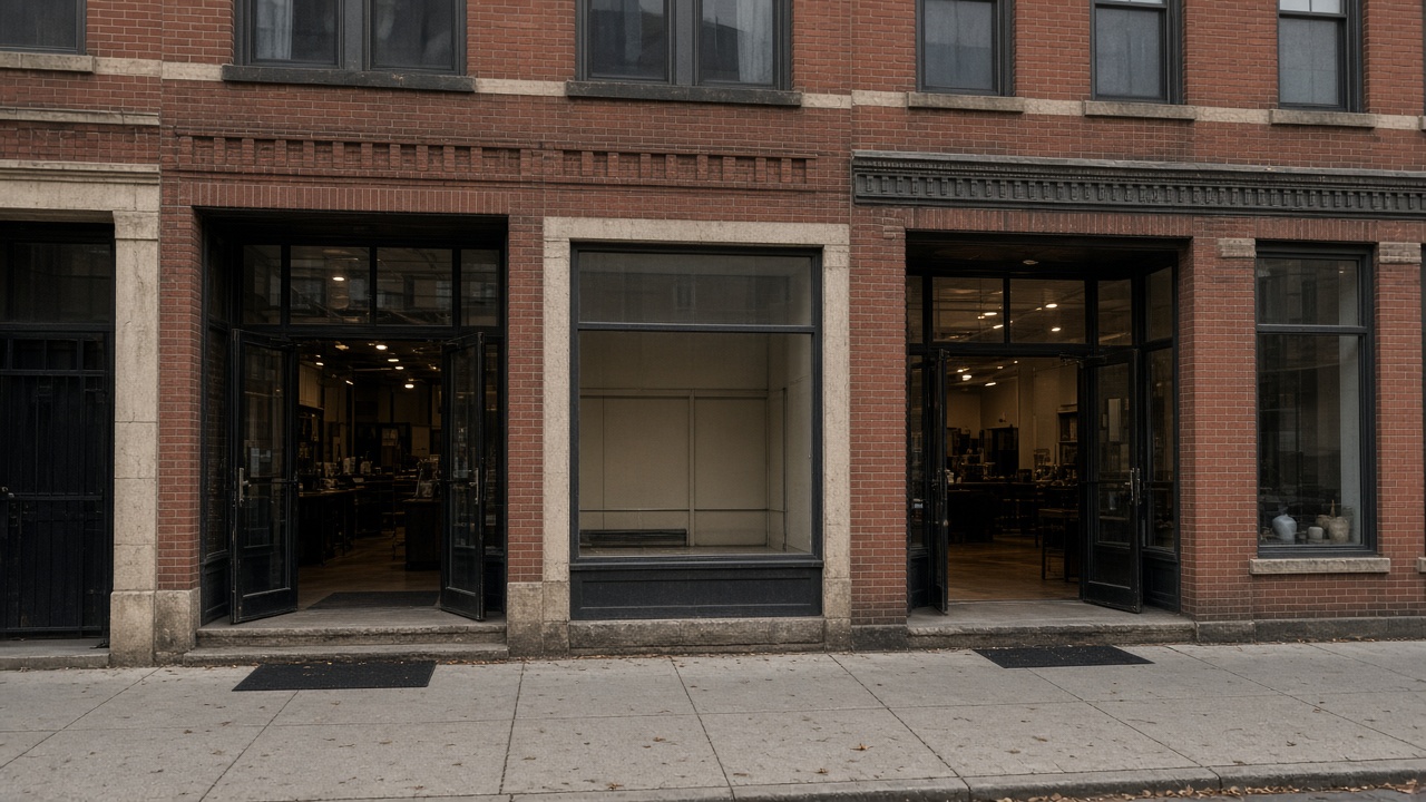 What replaced the empty storefront in Saginaw.