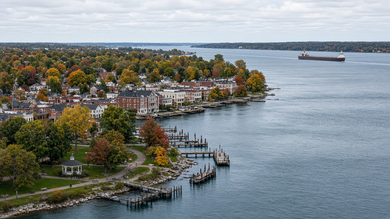 The river towns before the lake opens up in Blue Water.